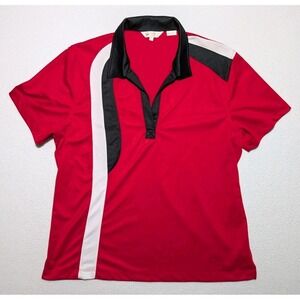 Vintage Monterey‎ Club Polo Shirt XL Red Black Colorblock Retro Golf